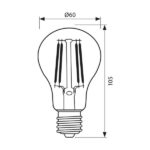 Vivalux VIV003560 LED филамент лампа FLICK LED AF60 8W 806lm E27 3000K