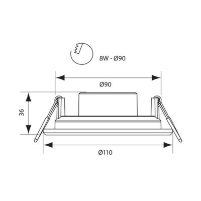 Vivalux VIV003558 Влагозащитена LED луна за вграждане PUNTO LED 9W бял 3000K