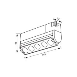 Vivalux VIV004835 Линейно LED тяло за релсов монтаж CORN LED 12W черен 3000K