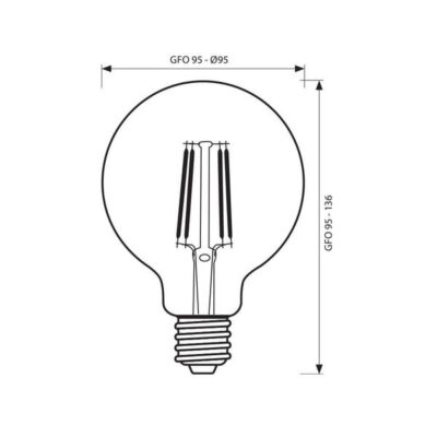 Vivalux VIV004127 LED филамент лампа FLICK OPAL LED GFO95 8W 900lm E27 4000K