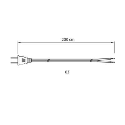 Vivalux VIV001657 Кабел с щепсел CB/63/20*22 бял