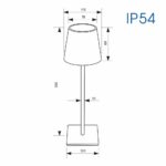 Vivalux VIV004784 Настолна безжична LED лампа с акумулаторна батерия FRIDA LED 3W димируема 4000K IP54