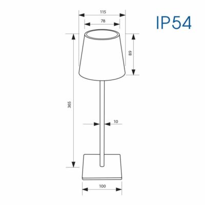 Vivalux VIV004784 Настолна безжична LED лампа с акумулаторна батерия FRIDA LED 3W димируема 4000K IP54