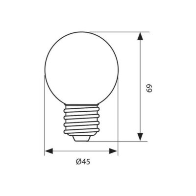 Vivalux VIV003538 LED лампа COLORS LED G45 1W E27 червено