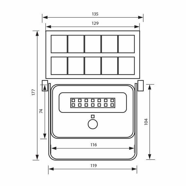 Vivalux VIV004725 Соларен LED прожектор със сензор UNO SOLAR LED 8W 800lm PIR 4000K IP65