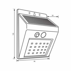 Vivalux VIV004728 Соларен LED аплик със сензор PIN SOLAR LED 0.55W 110lm PIR 4000K IP44