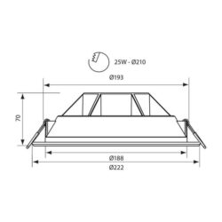 Vivalux VIV003555 Влагозащитена LED луна за вграждане TOP LED 25W бял 4000K