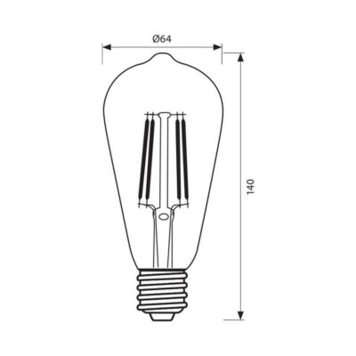 Vivalux VIV003695 LED филамент лампа DEY VINTAGE LED DV64 6W 550lm E27 2700K