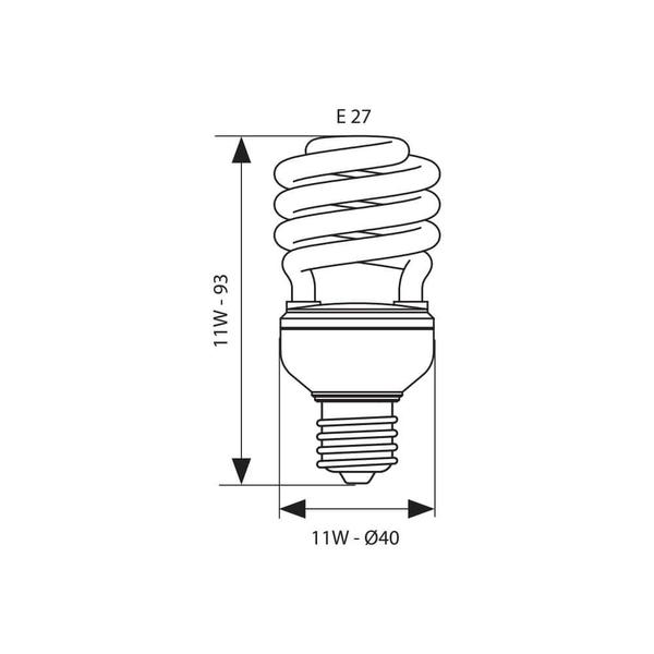 Vivalux VIV002618 Енергоспестяваща лампа BRIGHT SPIRAL 11W 630lm E27 2700K