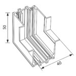 Vivalux VIV004944 SLIM25 Алуминиев конектор за вграждане стена-таван G-Track Черен