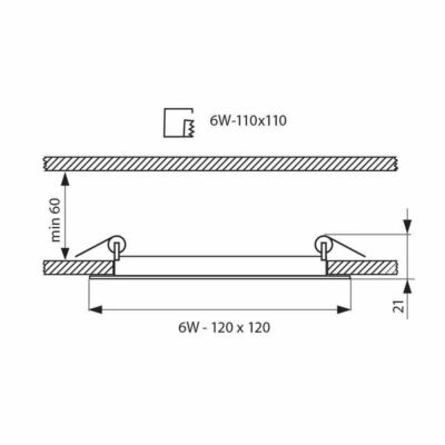 Vivalux VIV004737 LED панел GRID LED 6W 400lm черен 4000K