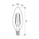 Vivalux VIV003563 LED филамент лампа FLICK LED BF35 4W 470lm E14 3000K