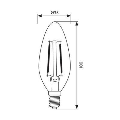 Vivalux VIV003563 LED филамент лампа FLICK LED BF35 4W 470lm E14 3000K