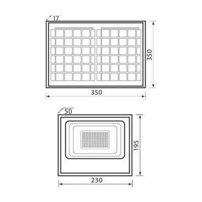 Vivalux VIV004474 LED прожектор със соларен панел ISOLA LED 60W 550lm 6400K IP65