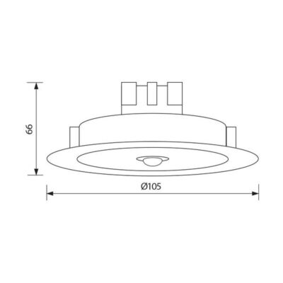 Vivalux VIV004544 LED луна за вграждане със сензор за движение DION LED 7W SR36