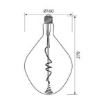 Vivalux VIV004184 LED филамент лампа FLICK ART LED WDA160 5W 130lm E27 2200K