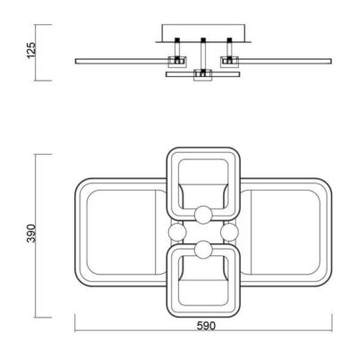 Vivalux VIV004604 Мултифункционална LED плафониера METRO LED 74W