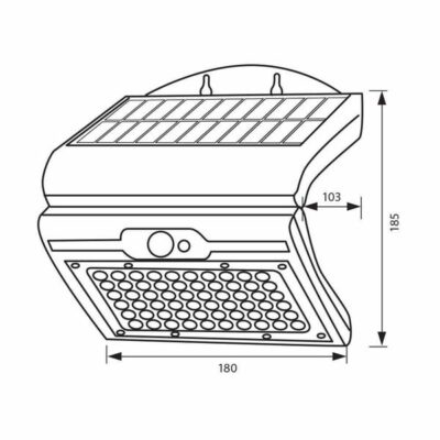 Vivalux VIV004726 Соларен LED аплик със сензор FOLD SOLAR LED 4W 300lm PIR 4000K IP44