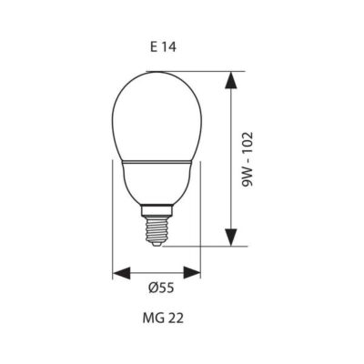 Vivalux VIV002793 Енергоспестяваща лампа Mini Globe 9W 432lm E14 2700K