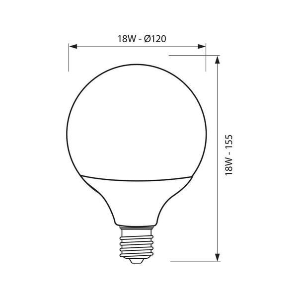 Vivalux VIV003632 LED лампа ORBI LED G120 18W 1500lm E27 3000K