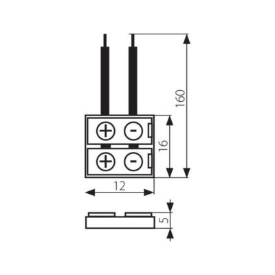 Vivalux VIV003719 Свързващ елемент за LED ленти CONNECTOR 8 mm SMD3528 POWER LEAD 15 см