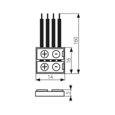 Vivalux VIV003725 Свързващ елемент за LED ленти CONECTOR 10 mm RGBSMD5050 POWER LEAD 15 см