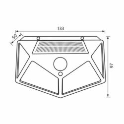 Vivalux VIV004729 Соларен LED аплик със сензор VAST SOLAR LED 0.7W 150lm PIR 4000K IP44