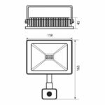 Vivalux VIV003973 LED прожектор със сензор NYX LED 10W черен 6400K IP44