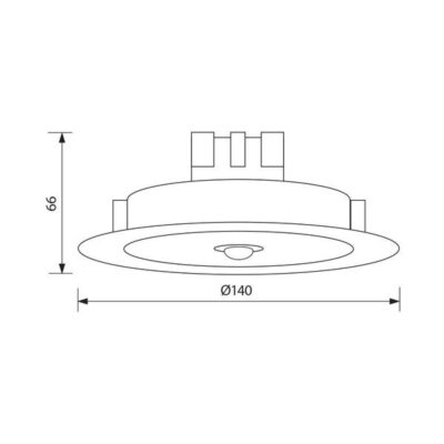 Vivalux VIV004545 LED луна за вграждане със сензор за движение DION LED 11W SR36