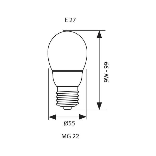 Vivalux VIV002794 Енергоспестяваща лампа Mini Globe 9W 432lm E27 2700K