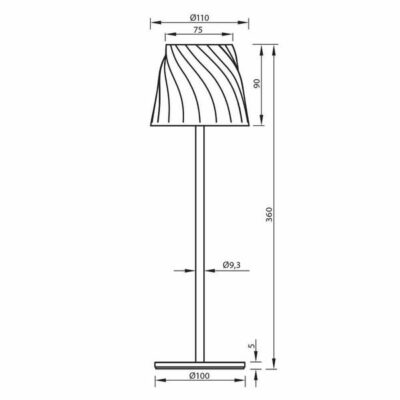 Vivalux VIV004780 Настолна безжична LED лампа с акумулаторна батерия ESTELLA LED 3W димируема 4000K IP54