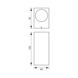 Vivalux VIV004249 Фасадно осветително тяло PORTO/SQ 2xGU10 черен IP44