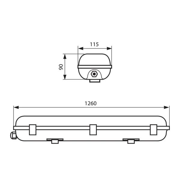 Vivalux VIV003739 Индустриално осветително тяло JEX PC BASE 222 LED 1200 mm 2хG13