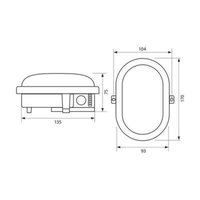 Vivalux VIV003961 Влагозащитена LED плафониера RENE LED 8W черен 4000K IP54