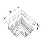 Vivalux VIV004945 SLIM25 Алуминиев конектор за вграждане 90° R-Track Черен