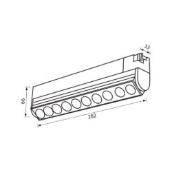 Vivalux VIV004837 Линейно LED тяло за релсов монтаж CORN LED 20W черен 3000K