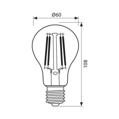 Vivalux VIV004086 LED филамент лампа FLICK VINTAGE LED AFV60 4W 400lm E27 2700K