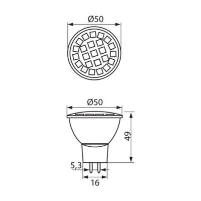 Vivalux VIV003001 LED лампа PROFILED MR16 3.5W 300lm 12V G5.3 6400K