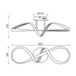 Vivalux VIV004863 LED плафон ETERNITY LED 36W черно CCT-switch 3000-4000-6000K