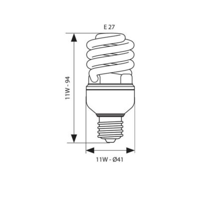 Vivalux VIV003018 Енергоспестяваща лампа X SPIRAL 11W 564lm E27 2700K