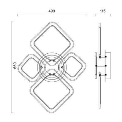 Vivalux VIV004606 Мултифункционална LED плафониера RUBY LED 55W