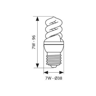 Vivalux VIV003289 Енергоспестяваща лампа MINI SPIRAL 7W 290lm E27 4000K