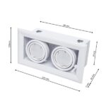 Milagro ML473 BLOCCO БЯЛА ЛАМПА ВГРАДЕН МОНТАЖ 2x7W GU10 LED