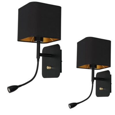 Milagro ML6366 NAPOLI BLACK/GOLD аплик 1xE27 + 1W LED