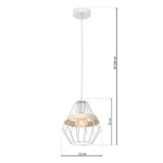 Milagro MLP5518 Lampa wisząca CLIFF WHITE 1xE27