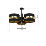 Milagro MLP6321 PALMIRA BLACK / GOLD Плафониера 3xE27