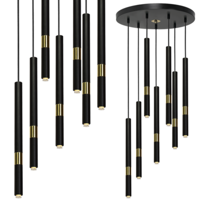 Milagro MLP6385 Lampa wisząca MONZA BLACK/GOLD 7xG9 8W