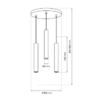 Milagro MLP8800 Висяща лампа HUDSON WHITE 3xGU10