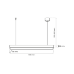 Milagro MLP8911 LUNGO 1xT8 9W LED висяща лампа