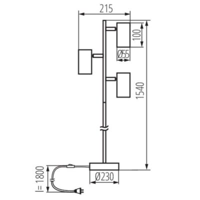 Kanlux 35787 Подова лампа EVALO FL EVALO FL 3xGU10 W-SR